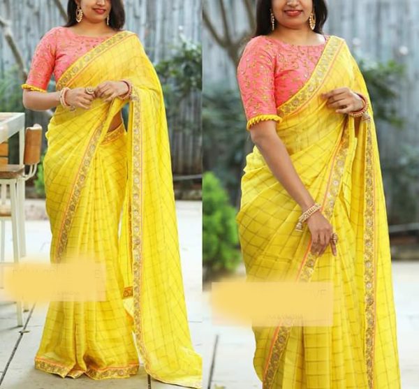 cotton-chex-with-heavy-coding-sequence-work-yellow-color-fancy-saree