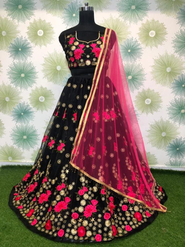 vibrant-block-color-heavy-net-exclusive-wedding-wear-lehenga-choli