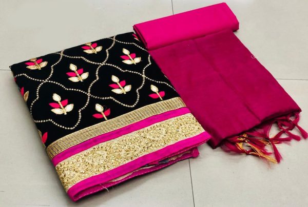 black-color-pure-modal-silk-salwar-suit-with-finishing-gota-patti-work