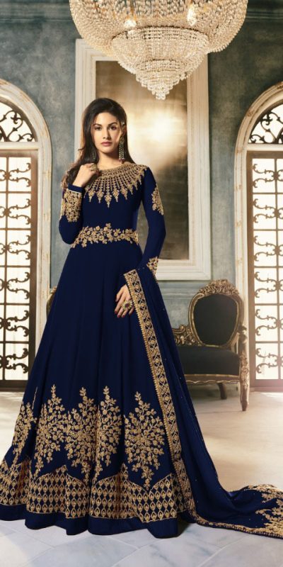 special-blue-color-pure-georgette-with-cording-stone-work-anarkali-suit