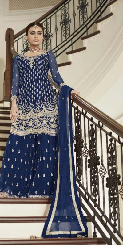divine-blue-color-heavy-net-with-codding-embroidery-work-plazo-suit