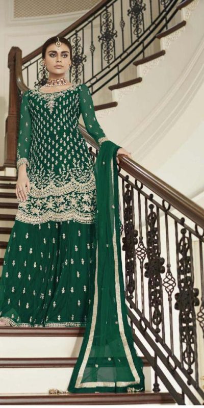 divine-green-color-heavy-net-with-codding-embroidery-work-plazo-suit