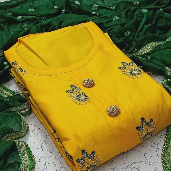 heavenly-yellow-color-pc-cotton-daily-wear-semi-stitched-dress-material