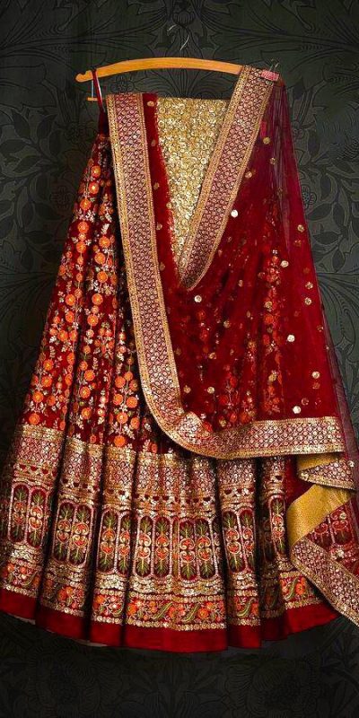womens-wedding-wear-red-color-georgette-designer-lehenga-choli