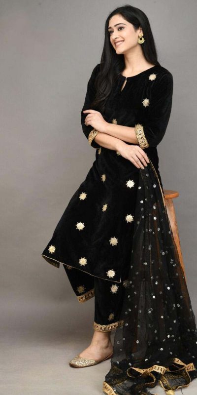 stylish-black-color-viscose-velvet-with-embroidered-plazzo-suit