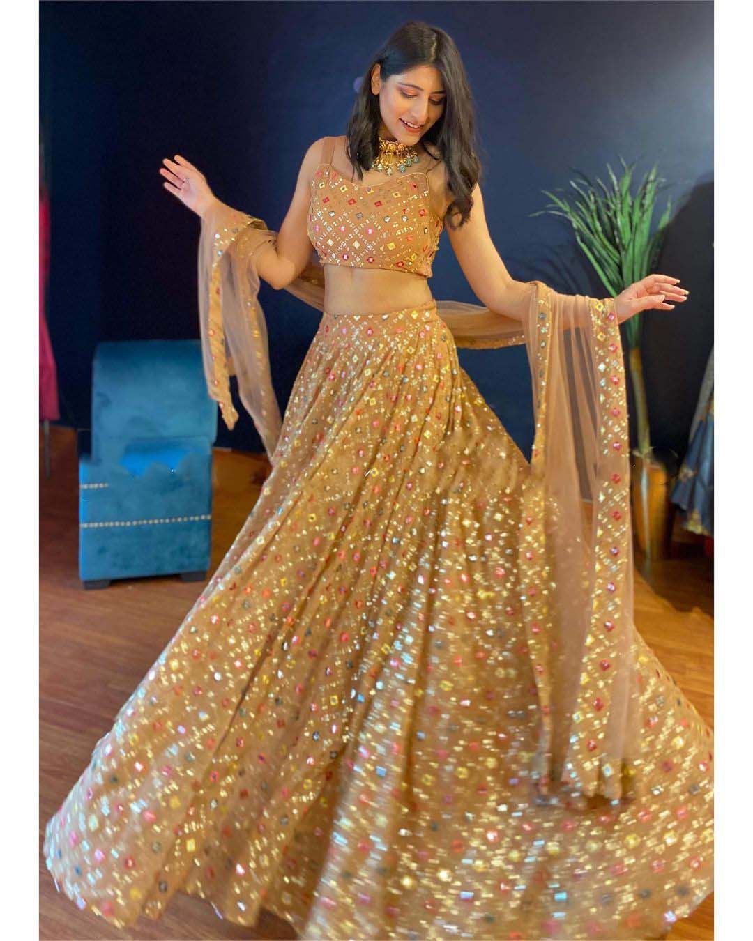 Latest Stunning Yankita Kapoor Golden Color Bridal Lehenga
