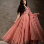 NSR 1266 Orange Bottom : Micro Cotton Work : Embroidery Sequences Work With Sleeves Wedding Party, Festive,@1669/- Only | Gowns, Bollywood Gowns, Creative Gowns, Designer Gowns, Embroidered Gowns, Party Wear Gowns, Straight Suits