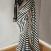 Attractive Black & White Color Georgette With Digital Printed Saree