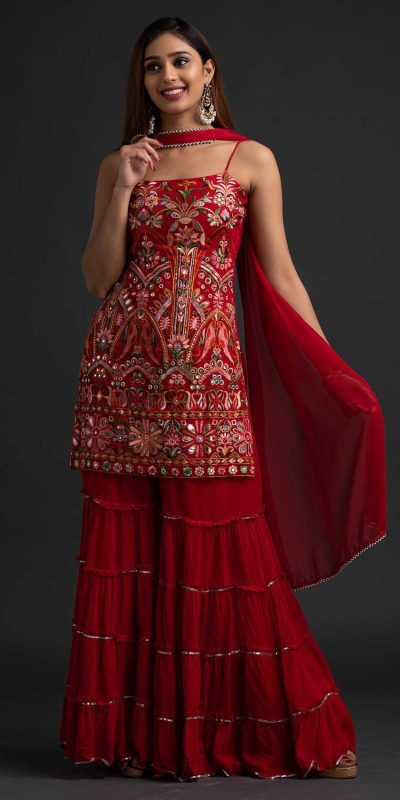 red colour sharara