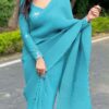 DF Pleated Sky Blue Saree : Georgette Work : Pleating Work On All Over Saree Blouse : Heavy Georgette Party Wear, Festive @1799/- | Sarees, Bollywood Sarees, Creative Sarees, Designer Sarees, Embroidered Sarees, Party Wear Sarees