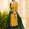 FC 9704 Yellow Green Top : Georgette Work : Embroidery Work, Mirror Work Wedding, Festive, Events Black Georgette Embroidered Sharara @2099 | Salwar suit, Casual Suits, Creative suits, Designer Suits, Palazzo Suits, Party Wear Suits, Straight Suits