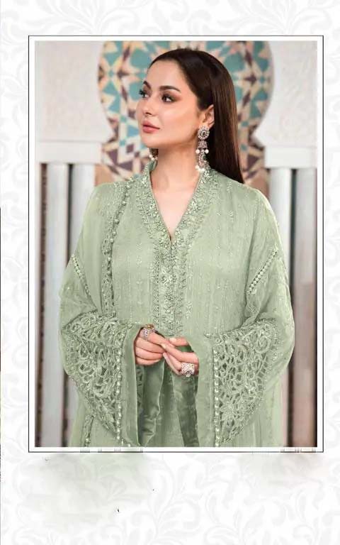 New trend designer green color long suit with price.