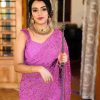 Party Wear Pink Color Sequence Work Saree For Women's