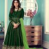 Adorable Green Color Gown Georgette With Embroidery Work