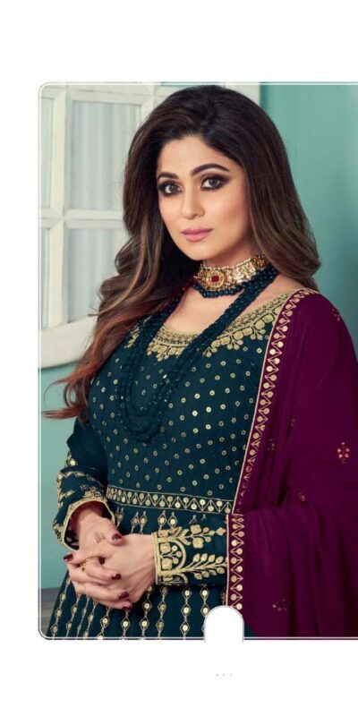 FC 8544 Stone Green Gown : Georgette?Work : Sequence Embroidery Work Casual, Wedding, Festive, Events, Designer Party Wear, Gown @2299/- | Gowns, Bollywood Gowns, Creative Gowns, Designer Gowns, Embroidered Gowns, Party Wear Gowns, Salwar suit, Casual Suits, Designer Suits