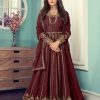 Gorgeous Maroon Color Georgette With Sequence Work Gown