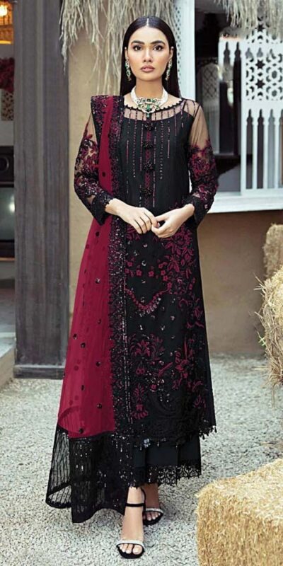 FC 1100 Black & Red?Salwar Suit :?Heavy Faux Georgette Work : Multi Thread & Sequence Embroidery Work Wedding, Festive, Events @2149/- | Gowns, Bollywood Gowns, Creative Gowns, Designer Gowns, Embroidered Gowns, Party Wear Gowns, Salwar suit, Casual Suits, Designer Suits