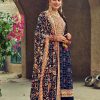 New Exclusive Blue Color Embroidery Work Sharara Suit