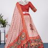 New Exclusive Orange Color Silk With Heavy Tassels Lehenga Choli