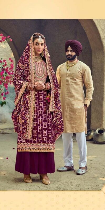 ?FC 1207 Purple Top : Georgette Work : Embroidery Work Dupatta : Georgette Inner : Santoon Wedding, Party, Festive, Events @2199 | Salwar suit, Creative suits, Designer Suits, Palazzo Suits, Party Wear Suits, Straight Suits