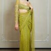 Attractive Green Color Fancy Sequence Work & Thread Work Saree