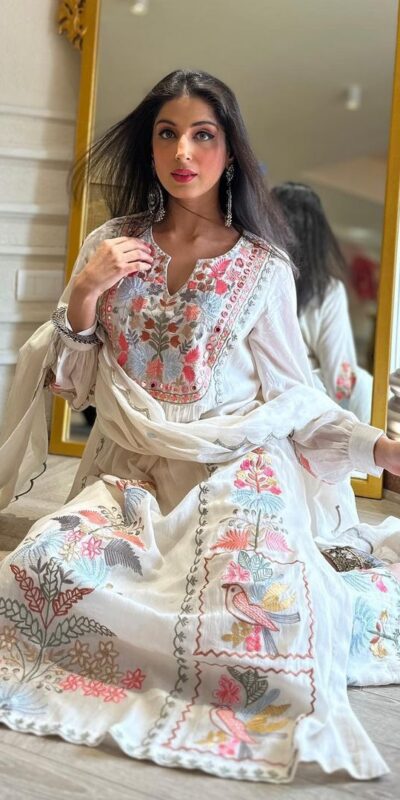 RTC 5541 White Color?Salwar Suit :?Faux Georgette Work : Embroidery Work Wedding, Traditionl Wear, Festive, Events @2099/- | Casual Suits, Jump Suits, Salwar suit, Casual Suits, Creative suits, Designer Suits, Palazzo Suits, Party Wear Suits, Patiala Suits, Straight Suits