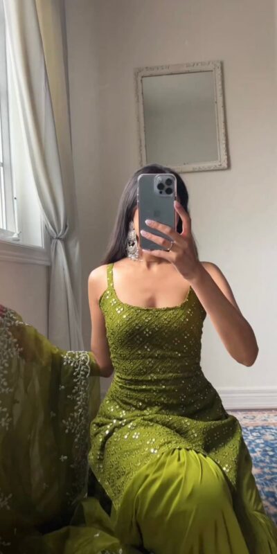 ?RTC 5447?Green Top : Georgette Work : Embroidery With Sequence Work Dupatta : Net Traditional Wear, Wedding, Festive, Events @1799/- | Salwar suit, Creative suits, Designer Suits, Palazzo Suits, Party Wear Suits, Straight Suits