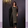 Awesome Black Heavy Rangoli With Coding Sequence Embroidery Work Salwar Suit