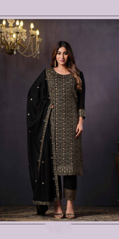 FC Vipul 5281 Black Heavy rangoli with coding sequence Embroidery Work salwar suit Casual, Wedding, Festive, Events Etc. @2599 | Salwar suit, Casual Suits, Creative suits, Designer Suits, Party Wear Suits, Straight Suits