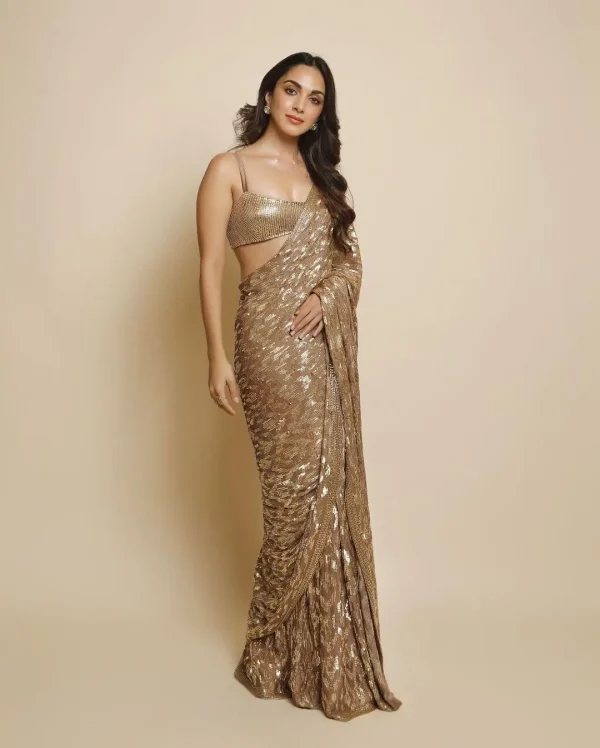 BT 341 Peach  Georgette Sequence Work Blouse : banglory Silk Party Wear,Traditional Wear, Wedding Wear, Events Etc.@1849/- | Designer Sarees, Sarees, Bollywood Sarees, Creative Sarees, Ethnic Saree, Modern Digital sarees, Party Wear Sarees