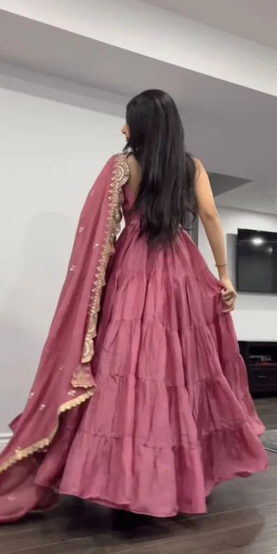 ZSR 5547 Pink Color Gown : Fox Georgette Work : Embroidery Sequence Work Inner : Micro Cotton Traditional Wear, Wedding, Festive, Events. @2599/- | Gowns, Bollywood Gowns, Creative Gowns, Designer Gowns, Embroidered Gowns, Party Wear Gowns