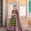 Glamorous Green Color Tussar Silk Dot And Ajarakh & Drawstring With Foil Printed & Heavy Tassels Lehenga Choli