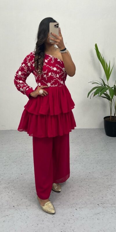 RC 263 Pink Heavy Georgette Embroidery Sequence Work Plazzo Suit Casual, Wedding, Party, Festive, Events Etc. Expected Delivery  4-6 Working Days @1749 | Salwar suit, Casual Suits, Creative suits, Designer Suits, Palazzo Suits, Party Wear Suits, Straight Suits