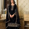 Black Georgette Embroidery Sequence Sharara Suit