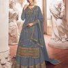 Adorable Grey Color Georgette Embroidery Sequence Sharara Suit
