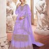 Adorable Purple Color Georgette Embroidery sequence Sharara Suit