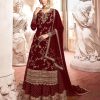 Adorable Red Color Georgette Embroidery Sequence Sharara Suit