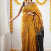 Attractive Yellow Color Soft Lilan Slab Jacquard Work Saree