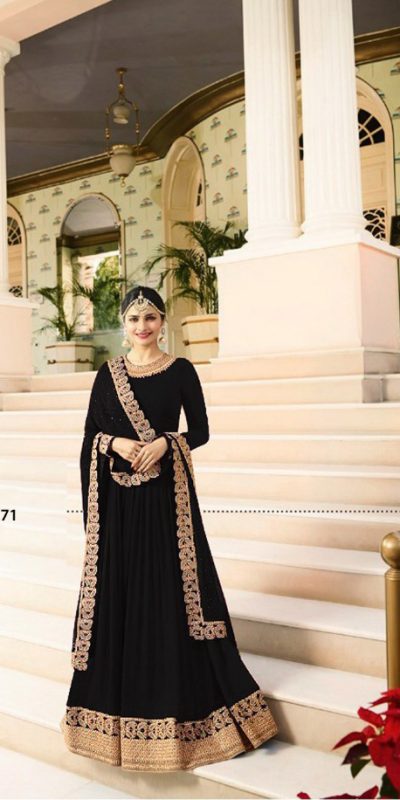 Angel Black Color Georgette Silk Embroidery work Anarkali Suit