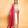 Beauteous White Color Georgette Embroidery Work Sharara Suit