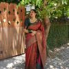 Beautiful Maroon Color Soft Lichi Silk Saree With Ordinary Design Saree