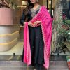 Dazzling Black Color Modal Silk Embroidery Sequence Work Kurti