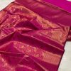 Dazzling Pink Color Soft Lichi Silk Border And Rich Pallu Saree