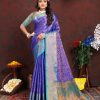 Dazzling Royal Blue Color Lichi Silk Gold And Cooper Zari Saree