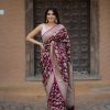 Decorative Maroon Color Soft Lichi Silk With Ordinary Design Saree