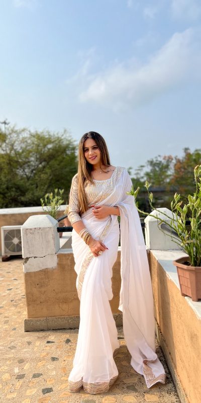 Jr 579 White Color Georgette Heavy Sequence Work Saree Casual, Party Wear, Wedding, Events Etc. Expected Delivery 4-6 Working Days 1549/- | Sarees, Bollywood Sarees, Creative Sarees, Designer Sarees, Embroidered Sarees, Ethnic Saree, Modern Digital sarees, Party Wear Sarees