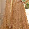 Grace Golden Color Net Embroidery And Mirror work Anarkali Suit