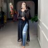 Grand Black Color Georgette Sequins Embroidery Work Kurti