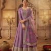 Grand Look Purple Color Dola Silk Embroidery Work Anarkali Suit