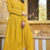 Grand Look Yellow Color Heavy Rayon with Schiffli Work Kurti